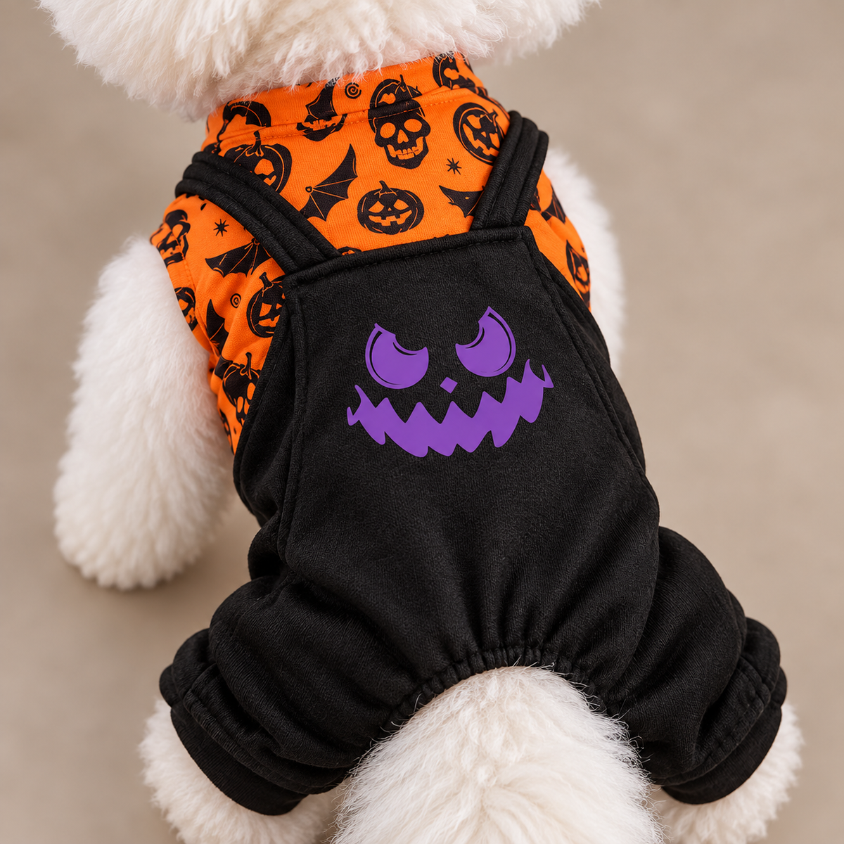ハロウィンオーバーオールの後ろ姿
