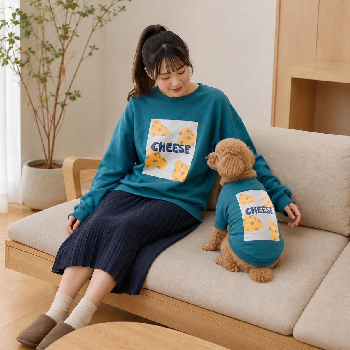 グラフィックプリント 犬用トレーナー
