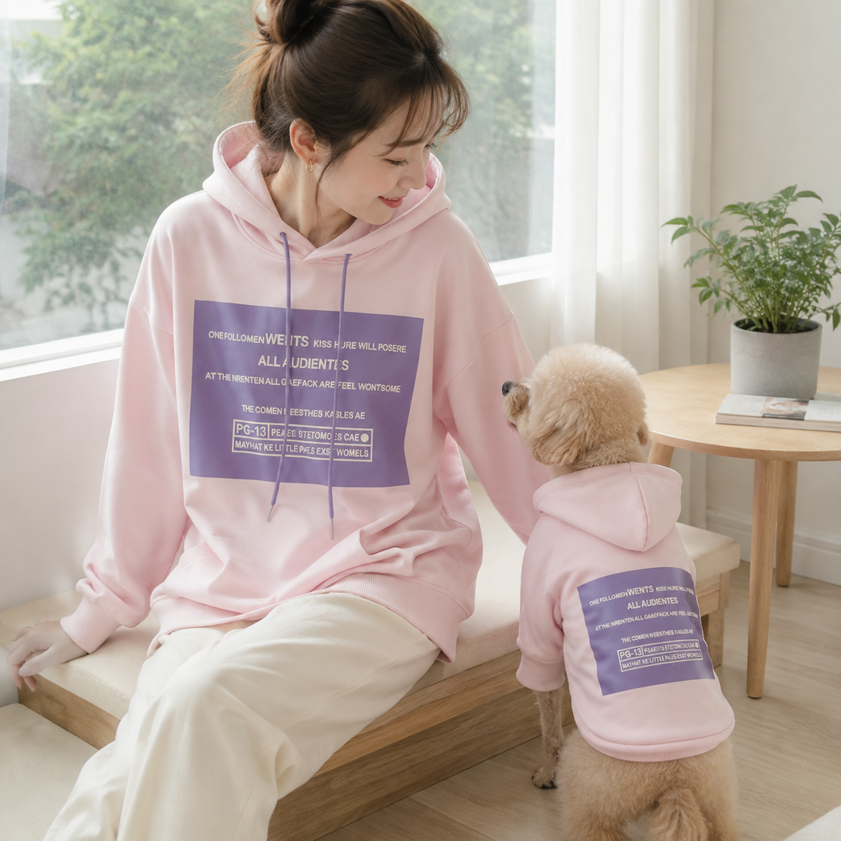 ロゴプリント 犬用パーカー